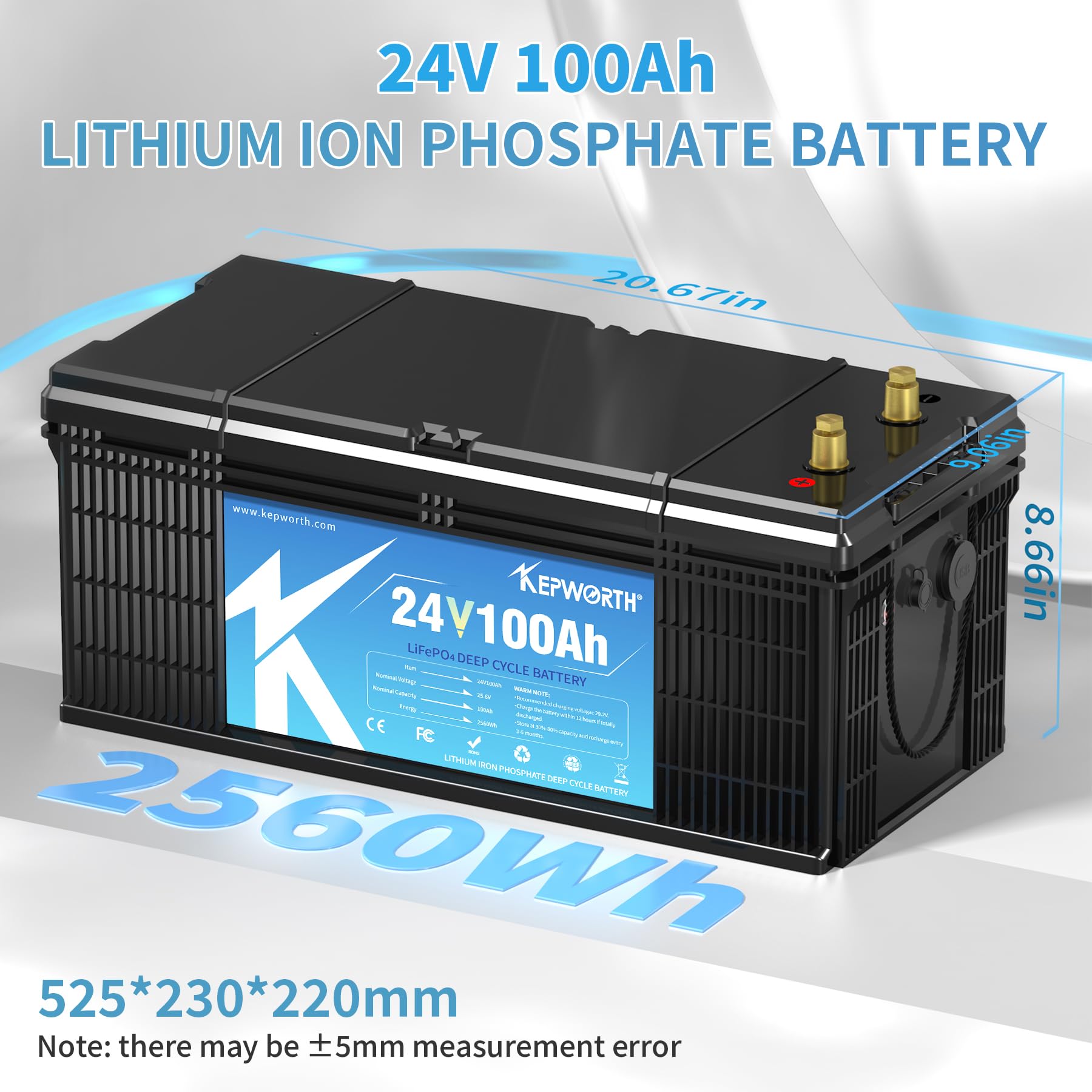 Amazon | KEPWORTH 24V 100Ah リン酸鉄リチウムイオンバッテリー